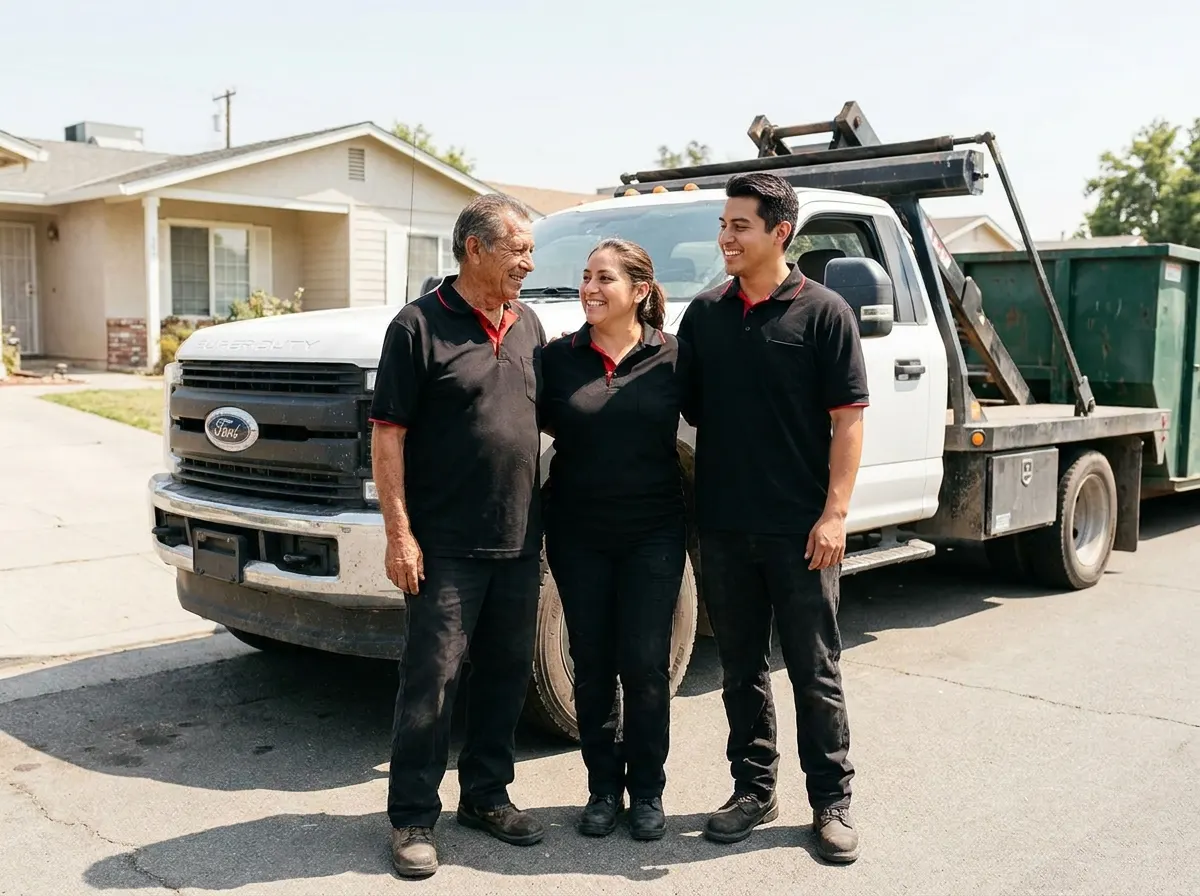 First Choice Dumpster Rental dumpster team in Sacramento, CA